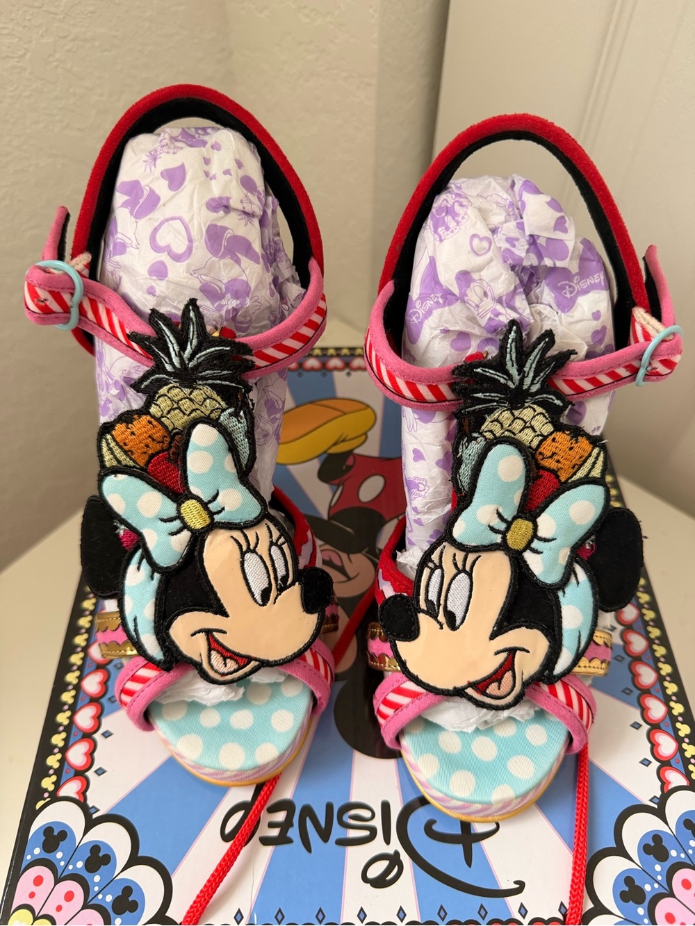 Irregular Choice Minnie Mouse Tropical Pineapple Heels in Pink, Blue, Black 2017 - Picture 2 of 4